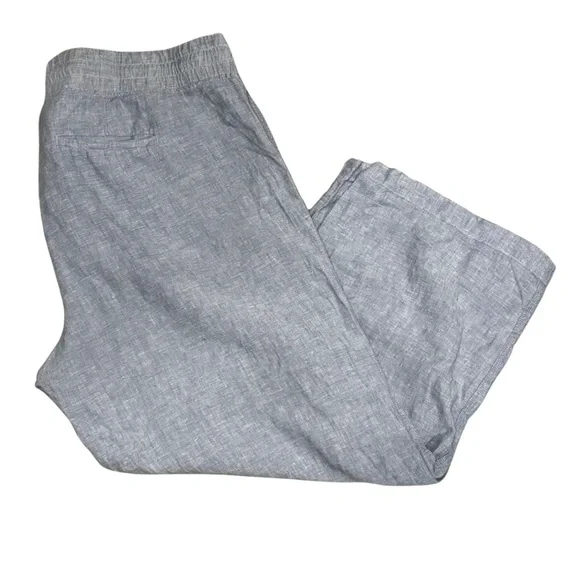 ATHLETA Cabo Linen Jogger Womens Sz 24 Wide Leg Textured Lightweight Pants Blue - Picture 2 of 7